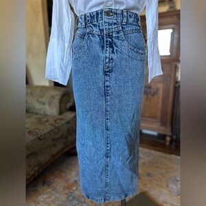 Vintage 80s Whipp Denim Midi Skirt 3